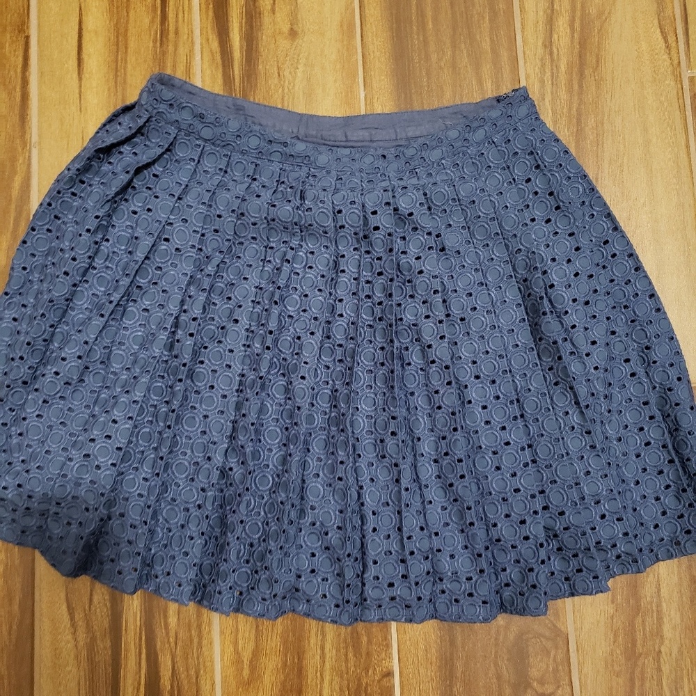 Abercrombie and Fitch Navy Eyelet Skirt